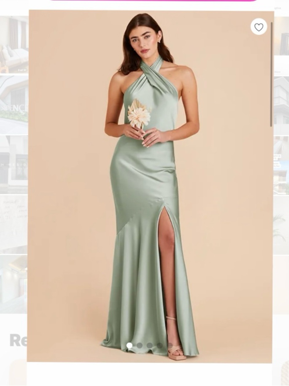 New Birdy Grey Women XL Stephanie Matte Satin Dress in Sage